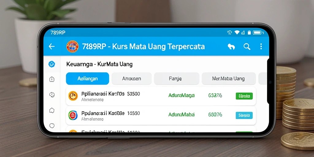 Antarmuka aplikasi 789RP yang sederhana dan informatif untuk kurs mata uang.