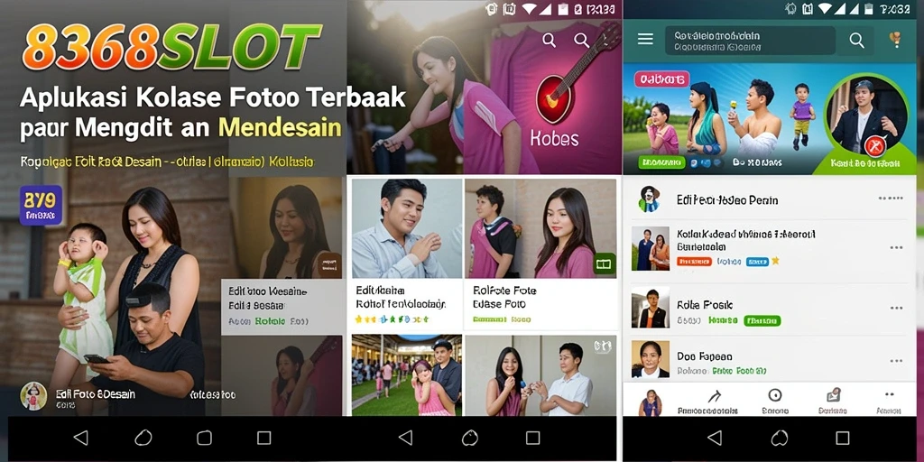 Antarmuka 8368SLOT menampilkan fitur kolase foto yang lengkap dan mudah digunakan.