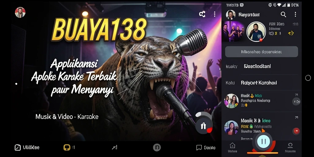Antarmuka BUAYA138 dengan fitur Karaoke yang menarik dan lengkap.