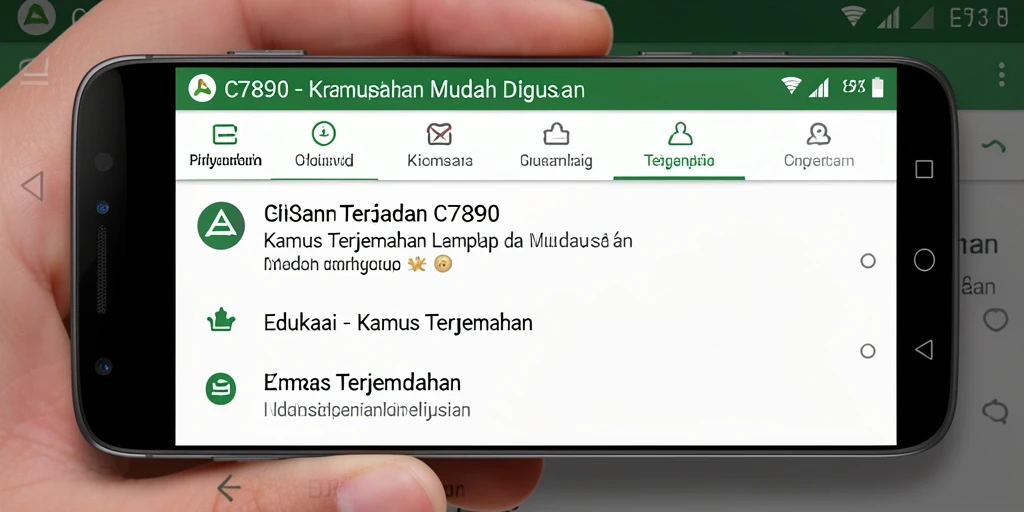 Tampilan antarmuka C7890 dengan fungsi Kamus Terjemahan yang intuitif.