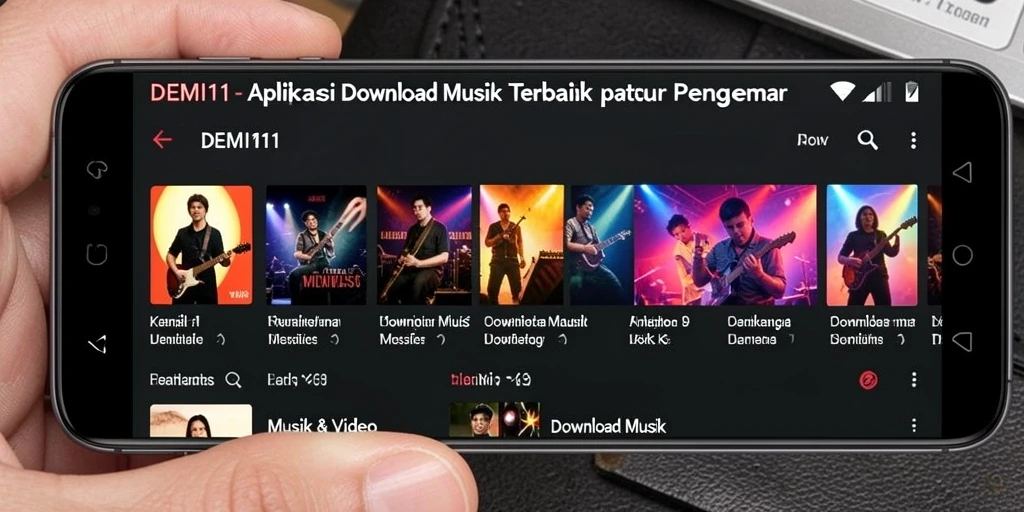 Tampilan antarmuka intuitif aplikasi Download Musik DEMI11.