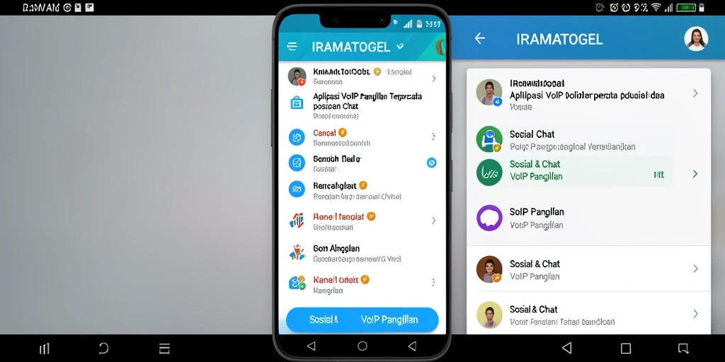 Tampilan antarmuka aplikasi IRAMATOGEL saat melakukan panggilan VoIP yang intuitif.