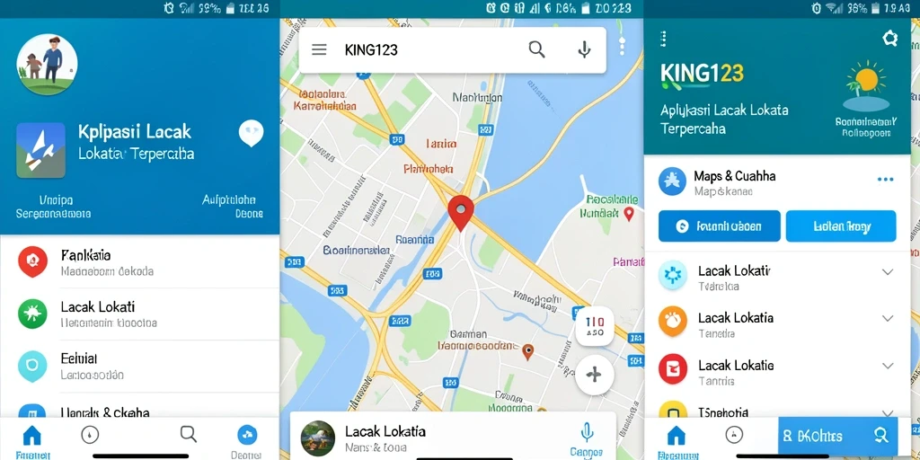 Antarmuka aplikasi KING123 dengan fitur pelacakan lokasi yang jelas.