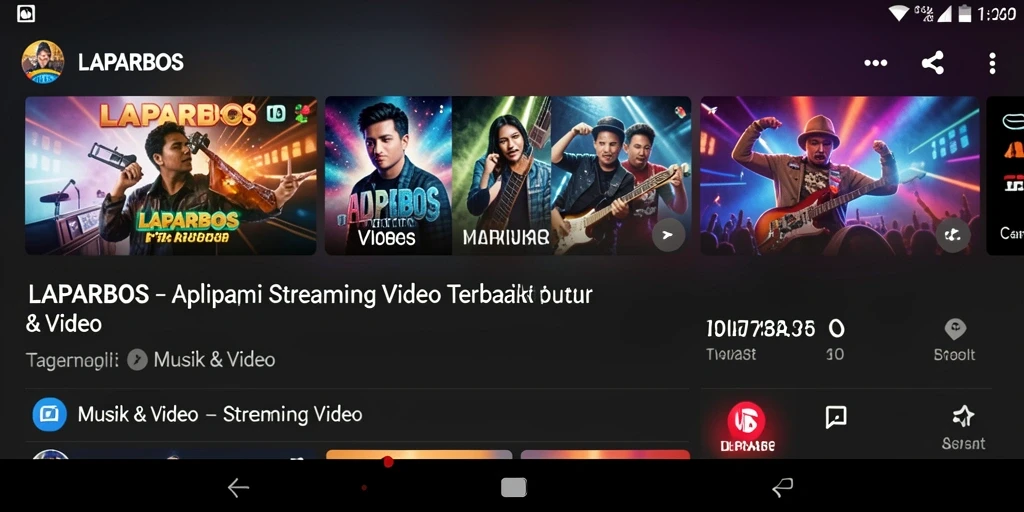 Tampilan antarmuka LAPARBOS dengan berbagai pilihan konten Streaming Video.