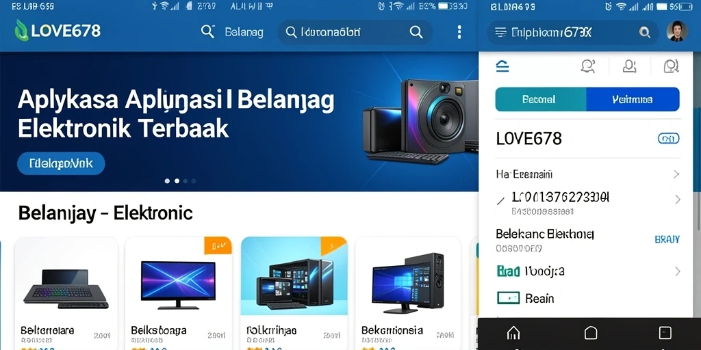Antarmuka LOVE678 yang intuitif untuk belanja elektronik.