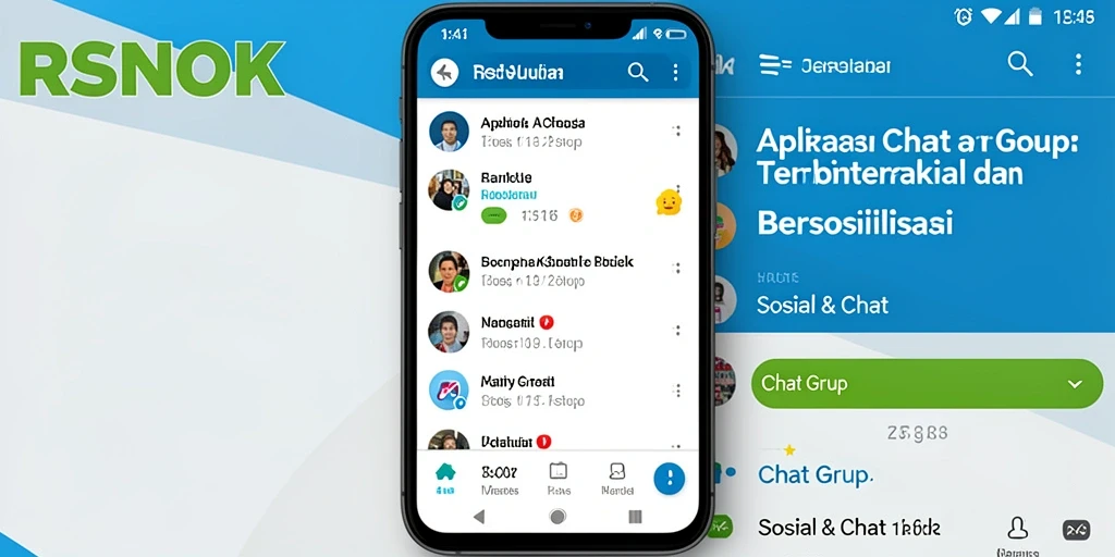 Antarmuka aplikasi RSNOK yang menampilkan fungsi Chat Grup.