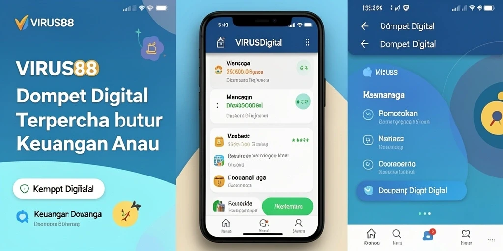 Antarmuka pengguna aplikasi VIRUS88 yang ramah dan modern.